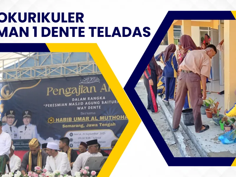 Partisipasi dalam Pengajian Akbar dan Gotong Royong di Lingkungan Sekolah menjadi Kegiatan Kokurikuler Perdana di SMAN 1 Dente Teladas